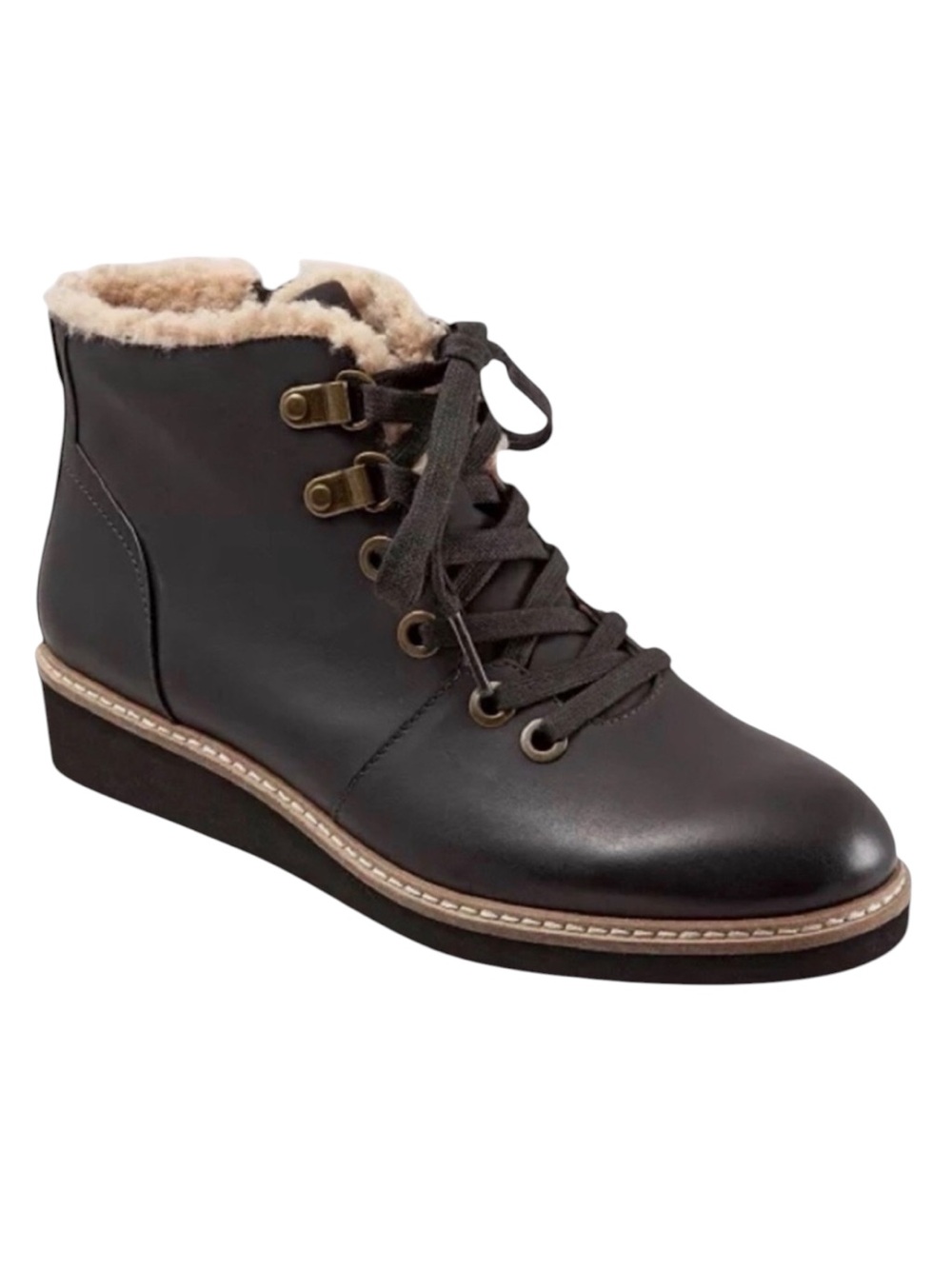 New Full Set SoftWalk Everett Women Leather Black Ankle Boots Size 6.5-10